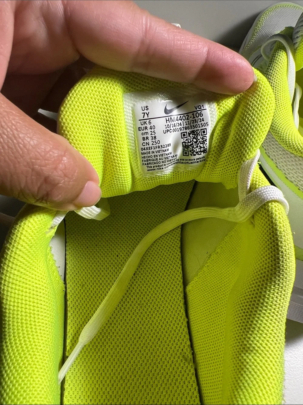 Nike Big Boys Neon Yellow and White Running Trainers